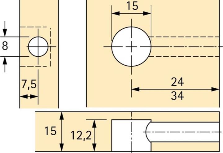 Immagine prodotto Hettich Rastex 15/15 m.bor.cop. ni. (Raccordo di collegamento, 1 pz.)