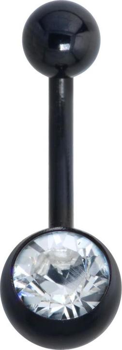 Bijouteria Bauchpiercing (Chirurgenstahl 316L, PVD Beschichtung (schwarz), Zirkonia)