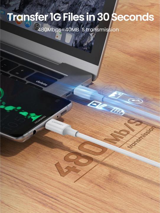 Image du produit Ugreen USB-C Power Delivery QC 3.0 20V 3A 60W (1 m, USB 2.0)