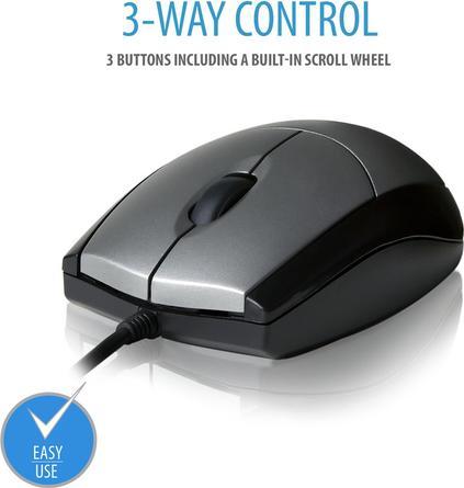 Productafbeelding V7 Muis Optisch Blk/Sil Retail (Bedraad)