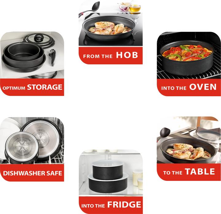 Image du produit Tefal Poignée Ingenio Premium avec insert en acier inoxydable (18.30 cm, Matières plastiques, Métal)