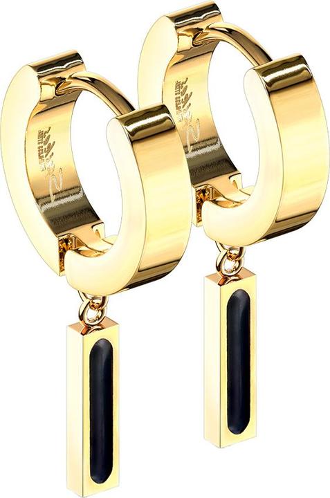 Actual product image Star Piercing Earring hinged gold plated pendant bar (without brass, Surgical steel 316L)