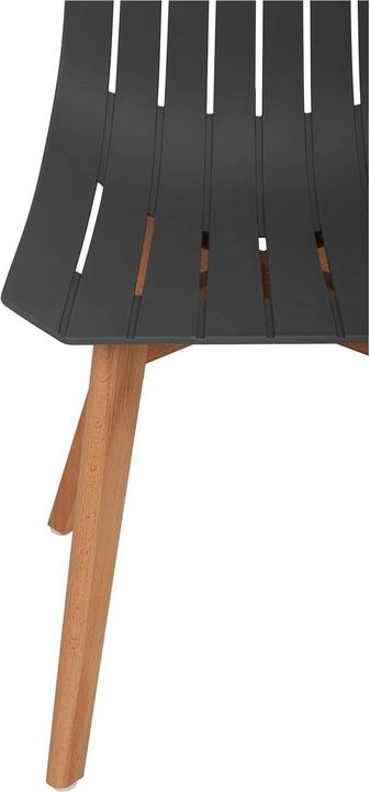 Actual product image Fromm & Starck Stuhl 2er Set bis 150 kg Lehnstuhl Kunststoff Holzbeine Buche grau Designstuhl
