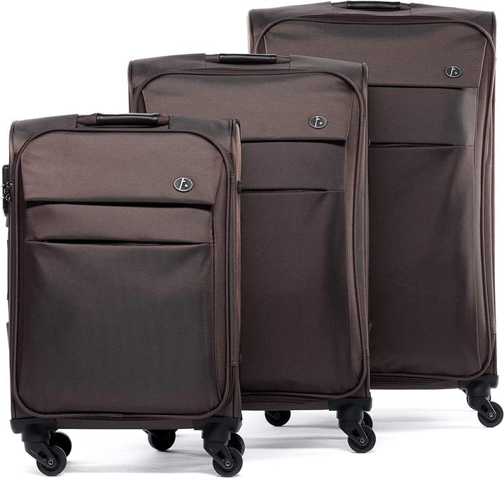 Actual product image Fergé Suitcase set 3 pieces, café (100 l, Hand luggage (up to 50 litres), M (50 - 90l), L (90 - 115l))