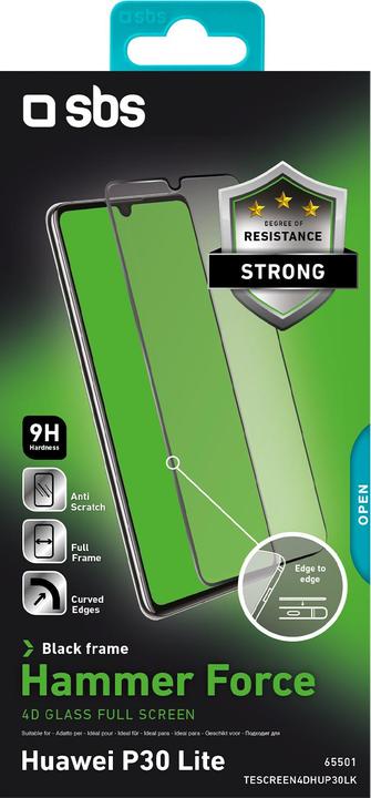Actual product image SBS 4D Full Glass Screen Protector for Huawei P30 Lite (1 Piece, Huawei P30 Lite)
