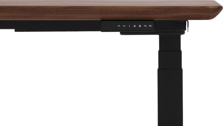 Image du produit Oakywood Bureau debout table en bois réglable en hauteur - bois massif - Noyer / 140x70 / Noir -
