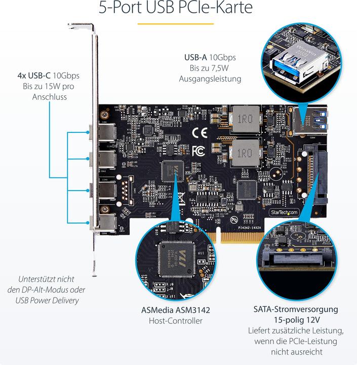 Produktbild StarTech 5-PORT USB PCIE CARD 10GBPS