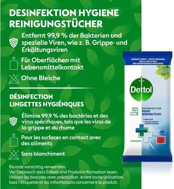 Produktbild Dettol Desinfektions-Reinigungstücher