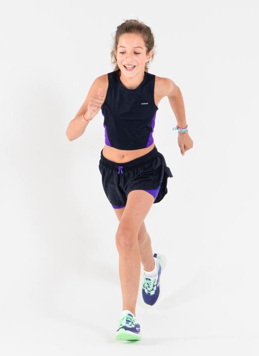 Actual product image Kiprun Laufshorts Mädchen atmungsaktiv - Dry+ 900 dunkelblau/lila (10, 11, 12)