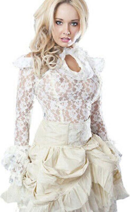 Immagine prodotto Burleska Camicetta da donna Tasha, top gotico con pizzo (M/L)