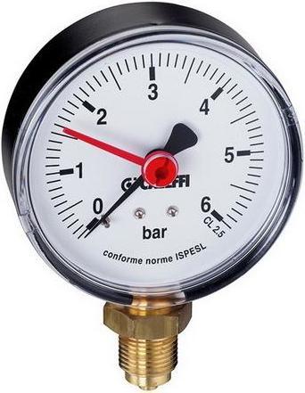 Caleffi Manometro 557 0-10 bar, 1/4 di pollice, inferiore