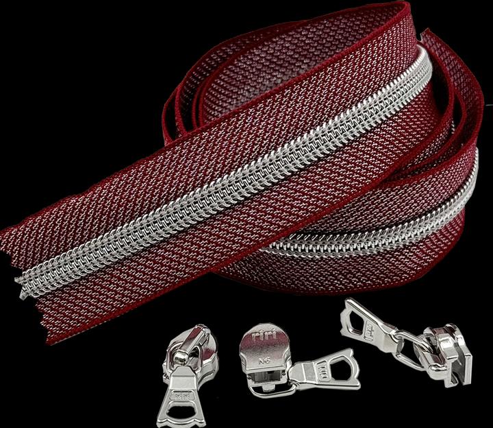 Crimson, lurex silver