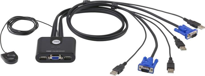 Aten CS22U, commutateur KVM à 2 ports, USB, VGA