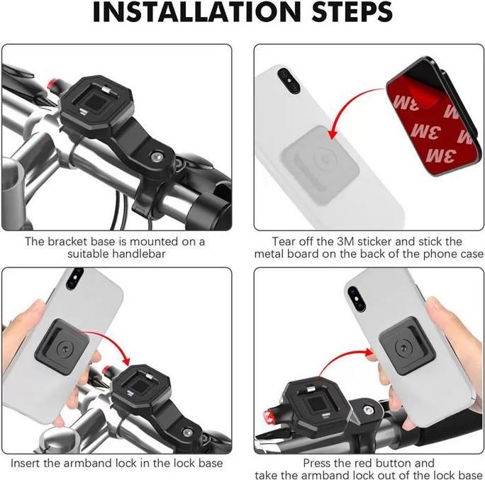 Actual product image PhoneLook Quick Lock smartphone holder for bike and motorbike with quick release function