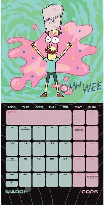 Image du produit Rick And Morty Calendrier mural carré 2025 (30 x 30 cm, Allemand)