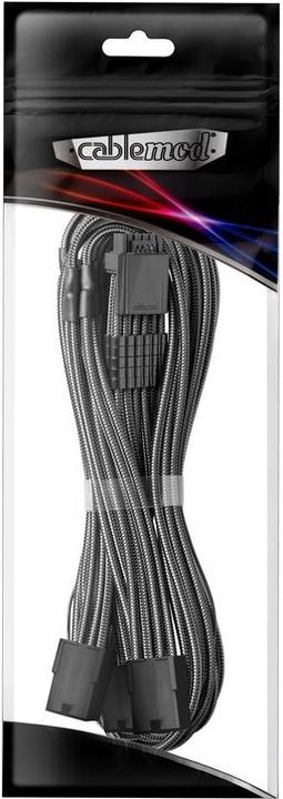 Actual product image CableMod Pro ModMesh 12VHPWR to 3x PCI-e extension - 45cm, carbon