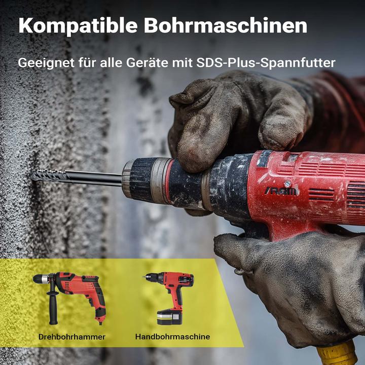 Actual product image Wiltec SDS drill bit 3pcs Ø12/16/24 mm 1000mm length Hammer drill bit Breakthrough drill bit (12 mm, 24 mm, 16 mm)