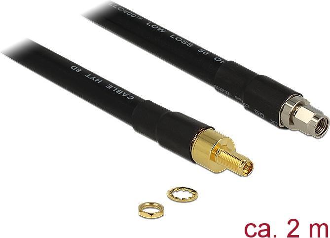 Immagine prodotto Delock RP-SMA femmina a RP-SMA-ST 2 metri (0.22 dB, Cavi antenna)