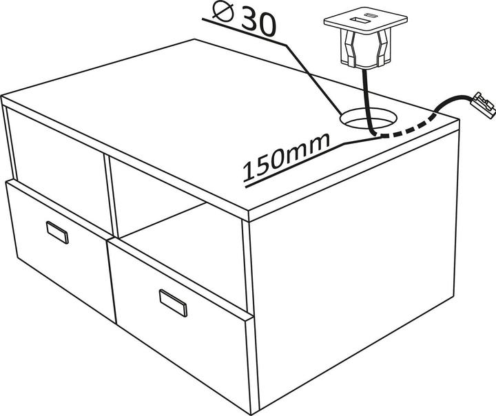 Produktbild Furnika Einbau USB-Charger alufarbig 1xTYP-A + C (12 W)