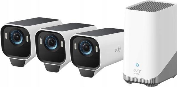 Image du produit eufy eufyCam S3 Pro + HomeBase 3er Set (3840 x 2160 pixels)