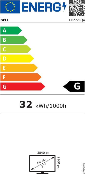 Energielabel Dell UltraSharp UP2720QA (3840 x 2160 Pixels, 27")