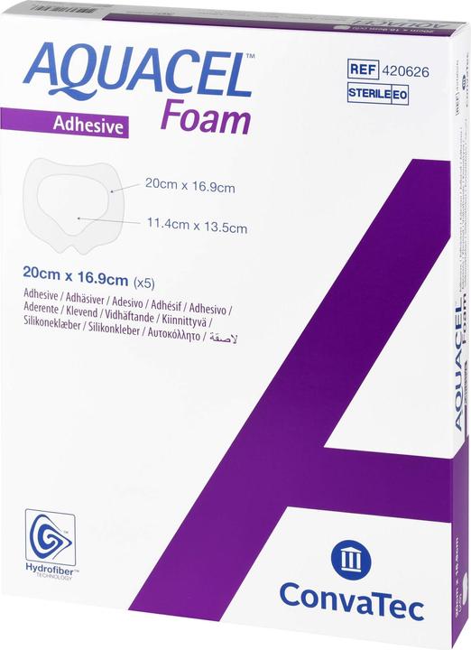 Produktbild Aquacel Ag Schaumverband adhäsiv 20x16.9cm Sakral (5 x)