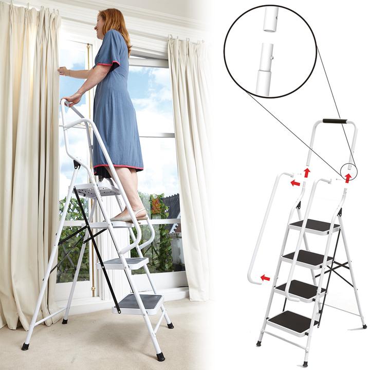 Produktbild MediaShop Sicherheitsleiter mit Handlauf (Stehleiter, 157 cm)