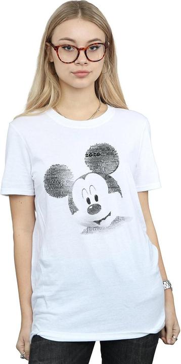 Actual product image Disney Womens/Ladies Mickey Mouse Face Cotton Boyfriend T-Shirt (3XL)