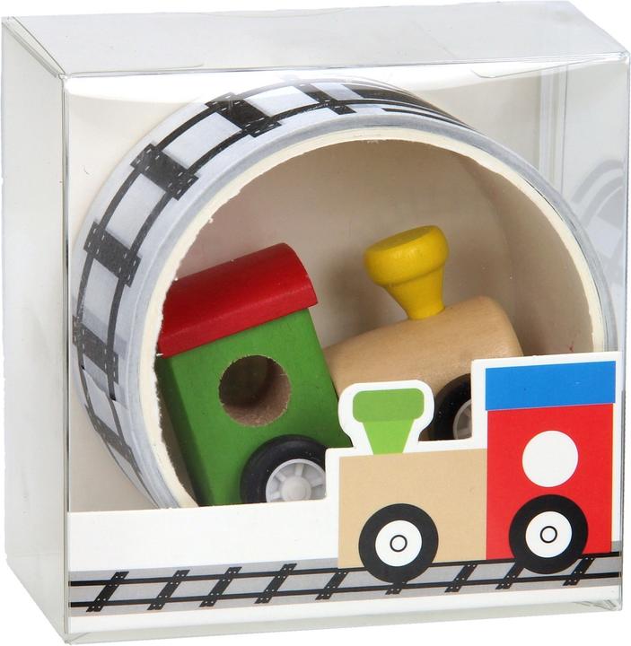 Actual product image Wooden train with road belt, 8mtr