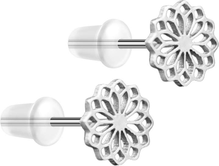 Actual product image Chaotic Trading Ohrstecker silber Blume (without brass, Surgical steel 316L)