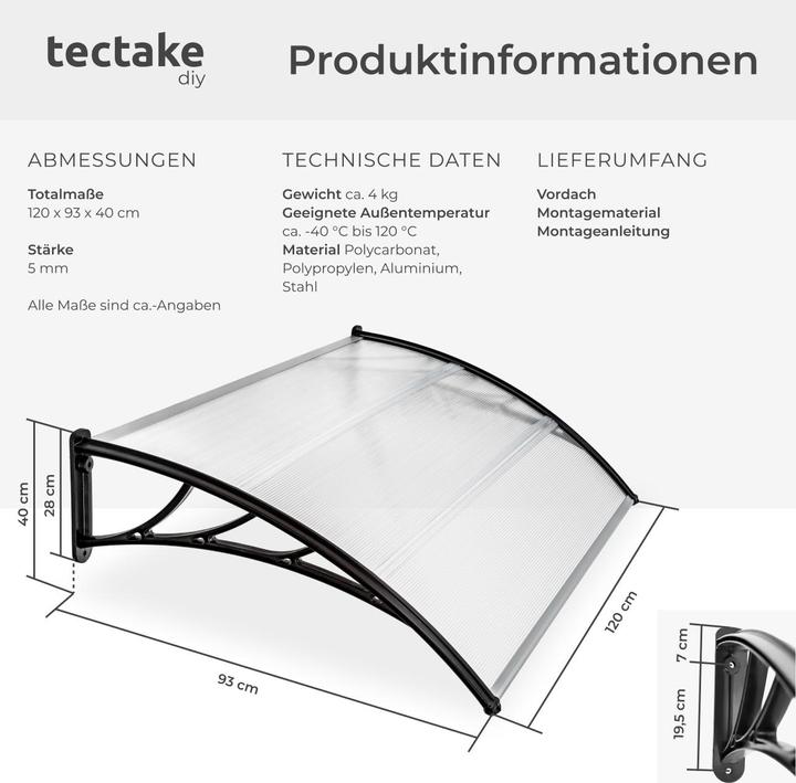 Actual product image tectake canopy