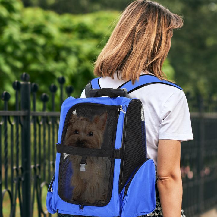Produktbild PawHut 2 in 1 Hundetasche als Trolley oder Rucksack verwendbar (Hund, Atmungsaktiv)