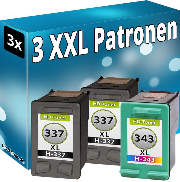 Produktbild Druckfuxx 3er Set TINTE PATRONEN für HP337 XL + HP343 DeskJet 5940 6940 DRUCKER