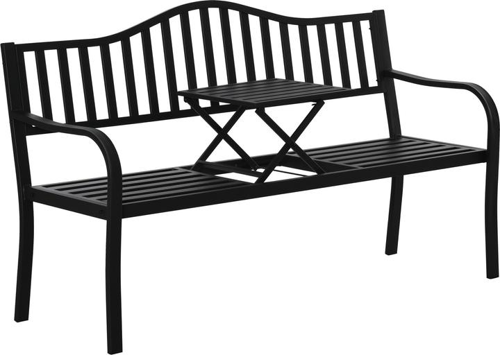 Outsunny Gartenbank mit integriertem Tisch