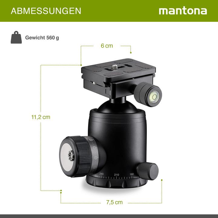 Produktbild mantona Fortress 46 Kugelkopf (S1-4625AF) (Kugelkopf)