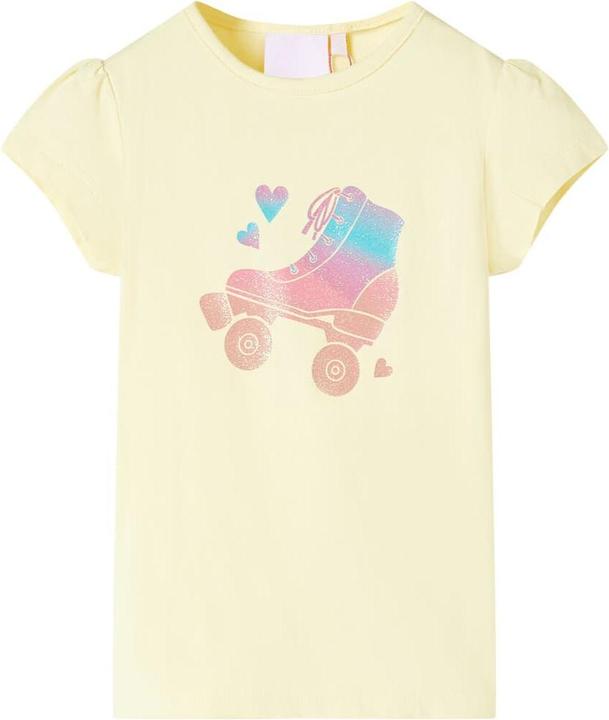 Actual product image VidaXL Children's T-shirt pale yellow 92,Material: 95 % cotton. 5 (92)