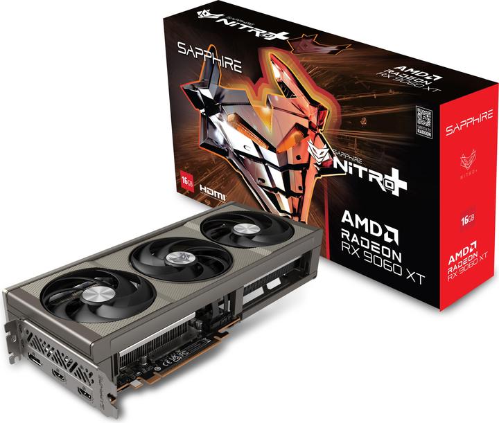 Produktbild Sapphire Radeon RX9060XT Nitro+ GAMING OC 16GBGDDR6 HDMI DP (16 GB)