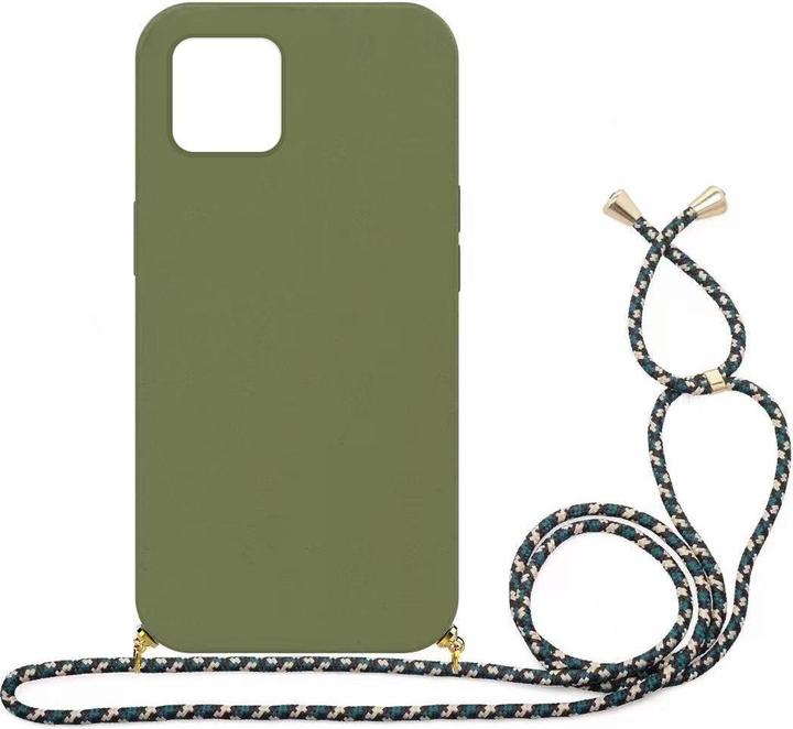 Actual product image mobileup Eco Case with Lanyard for iPhone 13 - Military Green (Apple iPhone 13)