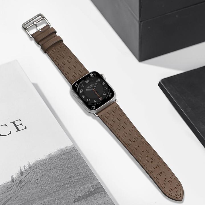 Actual product image Hurtel Strap Leather leather strap Apple Watch Ultra, SE, 9, 8, 7, 6, 5, 4, 3, 2, 1 (49, 45, 44, 42 mm) ban (Genuine leather)