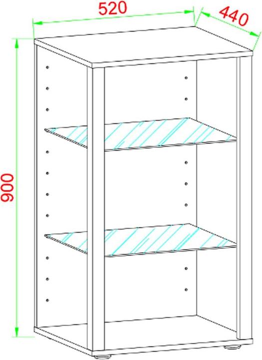 Produktbild VCM Holz Glas Vitrine Sammelvitrine Glasvitrine Schaukasten Standvitrine Glasol XL (52 x 44 x 90 cm)