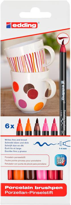 Produktbild Edding Porzellan-Stifte warme Farben Satz von 6pcs. (Mehrfarbig, 4 mm, 6 x)