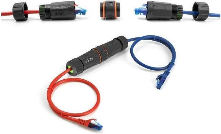 Immagine prodotto Delock Connettore per cavo da presa RJ45 a presa RJ45 Cat.6A con (Accoppiamento di rete)