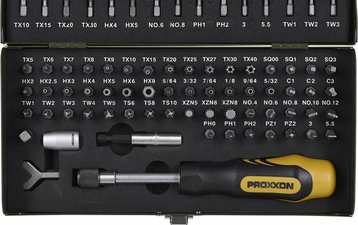 Produktbild Proxxon Super-Sicherheits- und Spezialbitsatz (Kreuz Phillips PH M2, Innensechsrund TX M20, Innensechsrund TX M7, Innensechsrund TX M25, Tri-Wing M2, Tri-Wing M3, Tri-Wing M5, Innensechsrund TX M9, Kreuz Phillips PH M1, Innensechsrund TX M15, Innensechsrund TX M5, Kreuz Phillips PH M0, Innensechsrund TX M30, Innensechsrund TX M27)