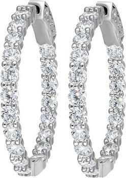 Crystalp Hoop Earrings With Clear Crystals Tennis 42336.R