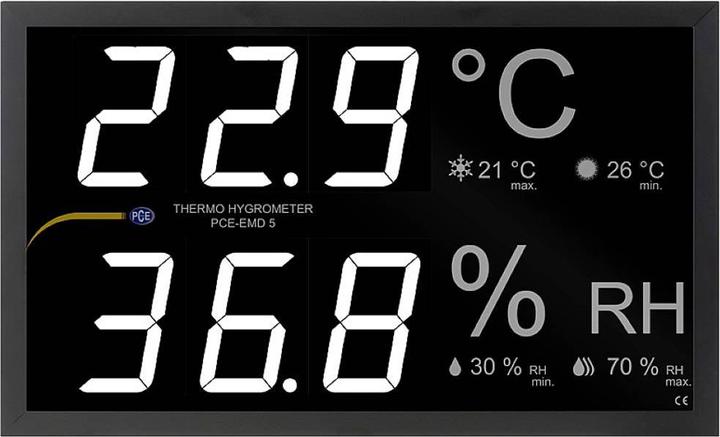 Actual product image PCE Instruments PCE-EMD 5 Panelmeter 0 to 50 °C 0 to 99.9 % rH (Measuring device case)