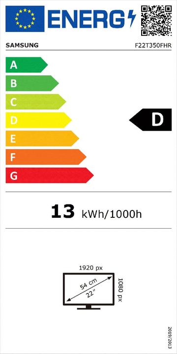 Energy Label Samsung LF22T350FHRXEN (1920 x 1080 pixels, 22")