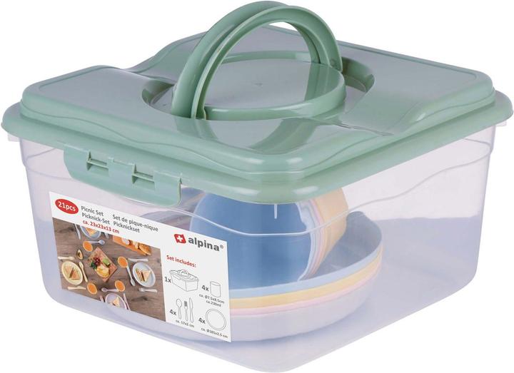 Image du produit Set de pique-nique Alpina dans une boîte de rangement, 21 pcs.