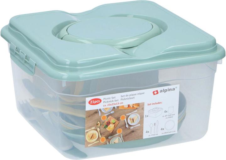 Image du produit Set de pique-nique Alpina dans une boîte de rangement, 21 pcs.