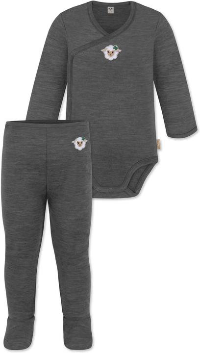Immagine prodotto Normani Body avvolgente baby merino a maniche lunghe "Kaitaia" e pantaloni baby merino "Silverdale" - 9625 (86)