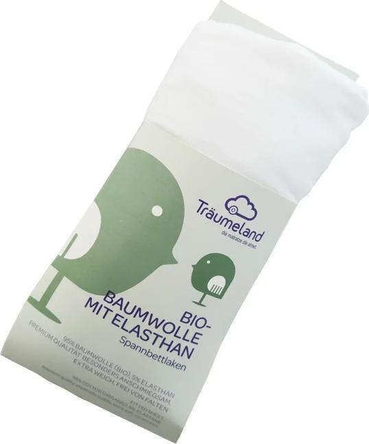 Produktbild Träumeland Spannbettlaken Bio Baumwolle mit Elasthan 200 + x (120 x 200 cm)